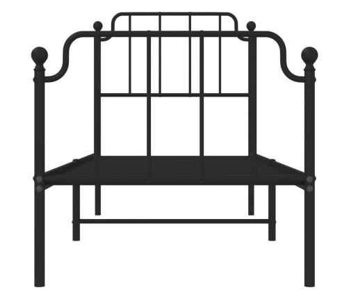 Estructura cama sin colchón con estribo metal negro 75x190 cm