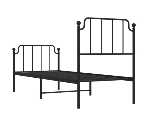 Estructura cama sin colchón con estribo metal negro 75x190 cm