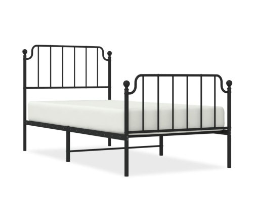 Estructura cama sin colchón con estribo metal negro 90x190 cm