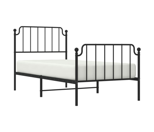 Estructura cama sin colchón con estribo metal negro 90x190 cm