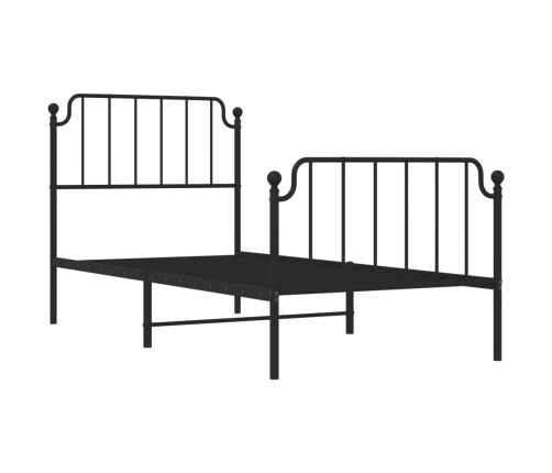 Estructura cama sin colchón con estribo metal negro 90x190 cm