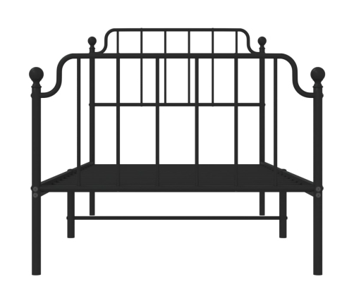 Estructura cama sin colchón con estribo metal negro 90x190 cm