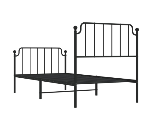 Estructura cama sin colchón con estribo metal negro 90x190 cm