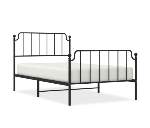 Estructura cama sin colchón con estribo metal negro 107x203 cm