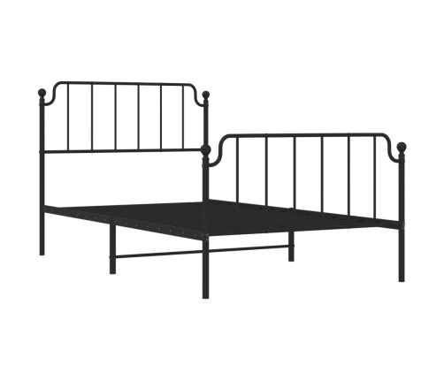 Estructura cama sin colchón con estribo metal negro 107x203 cm