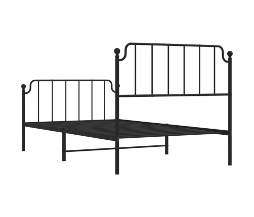 Estructura cama sin colchón con estribo metal negro 107x203 cm