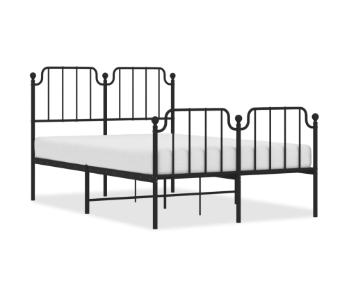 Estructura cama sin colchón con estribo metal negro 120x190 cm