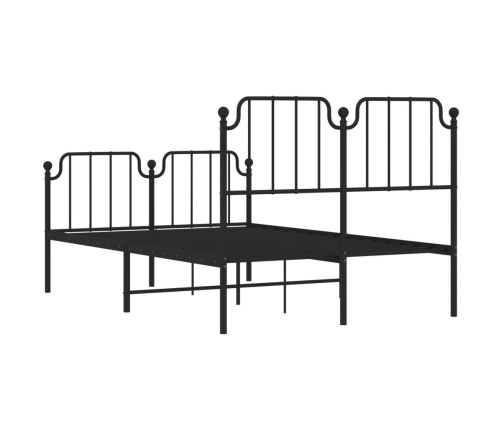 Estructura cama sin colchón con estribo metal negro 120x190 cm