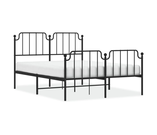 Estructura cama sin colchón con estribo metal negro 135x190 cm