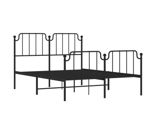 Estructura cama sin colchón con estribo metal negro 135x190 cm