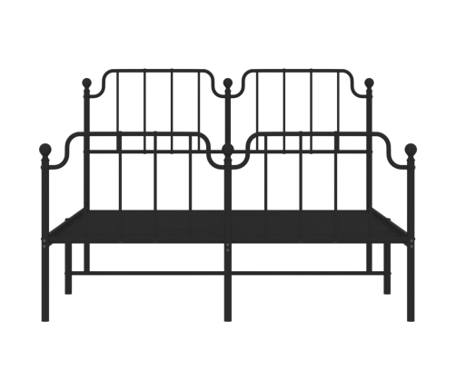 Estructura cama sin colchón con estribo metal negro 135x190 cm