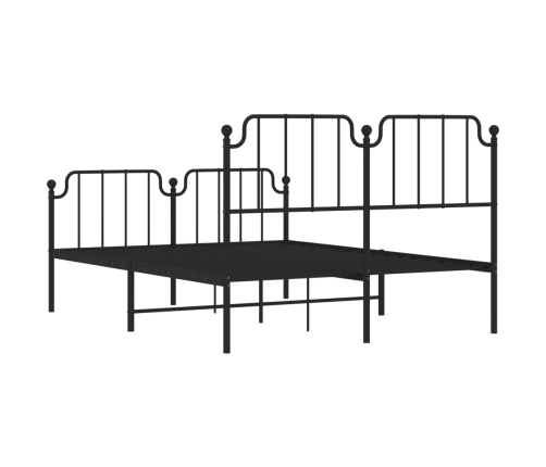 Estructura cama sin colchón con estribo metal negro 135x190 cm