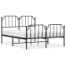 vidaXL Estructura de cama con cabecero y estribo metal negro 140x190cm