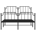 vidaXL Estructura de cama con cabecero y estribo metal negro 140x190cm