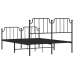 vidaXL Estructura de cama con cabecero y estribo metal negro 140x190cm