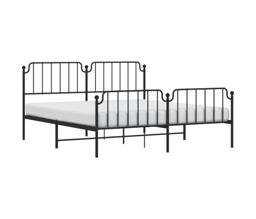 Estructura de cama cabecero y estribo metal negro 160x200 cm