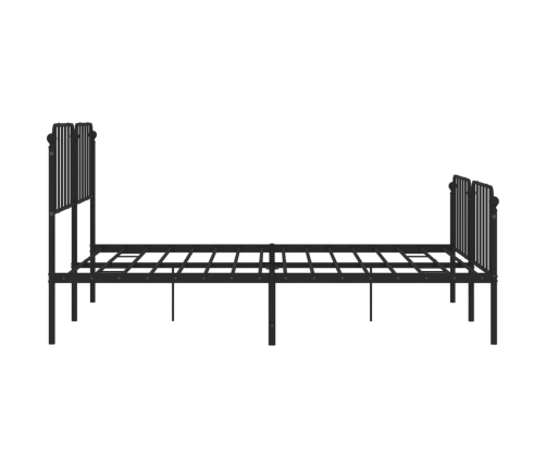 Estructura de cama cabecero y estribo metal negro 160x200 cm