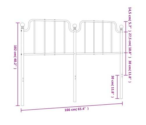 Cabecero de metal negro 160 cm