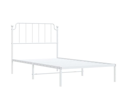 Estructura cama sin colchón con cabecero metal blanco 100x190cm