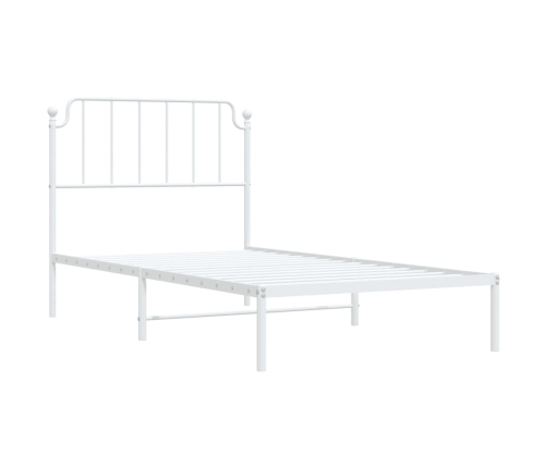 Estructura cama sin colchón con cabecero metal blanco 100x200cm