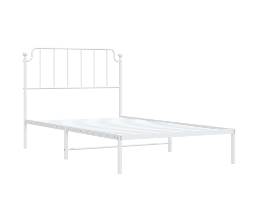Estructura cama sin colchón con cabecero metal blanco 107x203cm