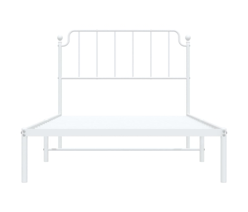 Estructura cama sin colchón con cabecero metal blanco 107x203cm