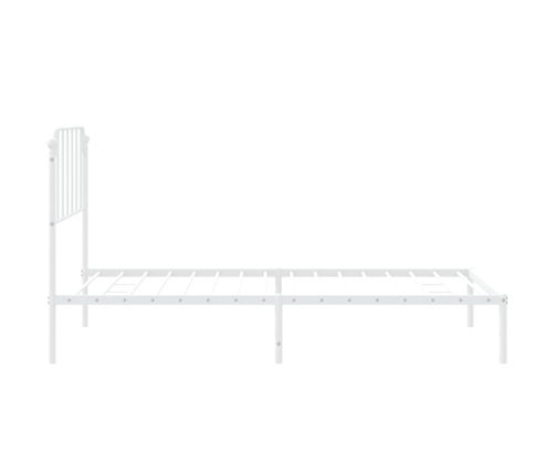Estructura cama sin colchón con cabecero metal blanco 107x203cm
