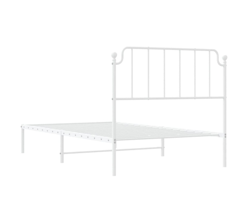 Estructura cama sin colchón con cabecero metal blanco 107x203cm