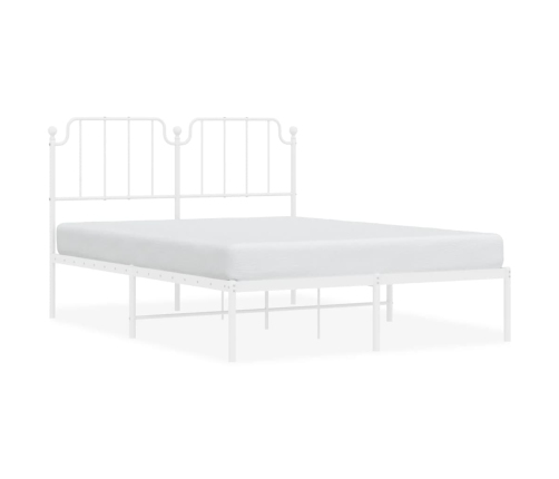 Estructura cama sin colchón con cabecero metal blanco 135x190cm