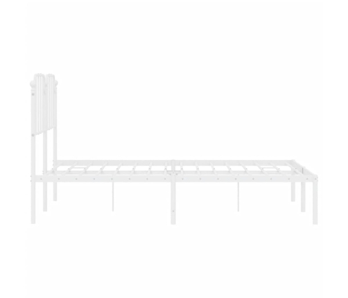 Estructura cama sin colchón con cabecero metal blanco 135x190cm