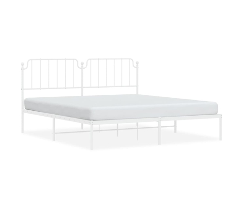 Estructura cama sin colchón con cabecero metal blanco 160x200cm