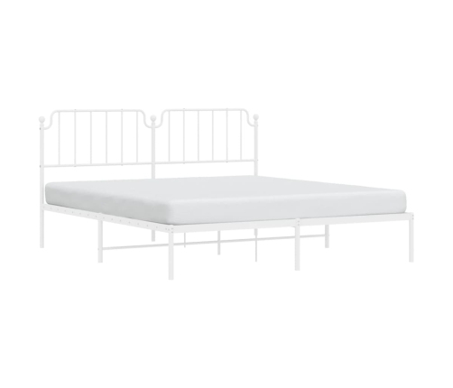 Estructura cama sin colchón con cabecero metal blanco 160x200cm