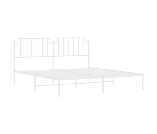 Estructura cama sin colchón con cabecero metal blanco 160x200cm