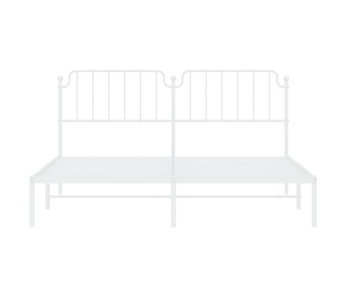 Estructura cama sin colchón con cabecero metal blanco 160x200cm