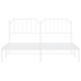 Estructura cama sin colchón con cabecero metal blanco 160x200cm