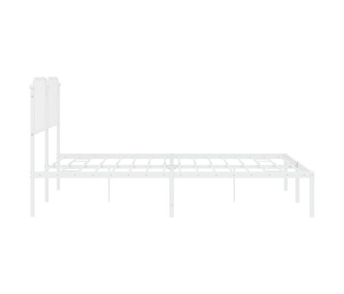 Estructura cama sin colchón con cabecero metal blanco 160x200cm