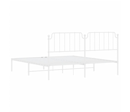 Estructura cama sin colchón con cabecero metal blanco 160x200cm