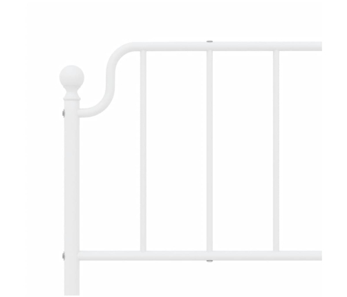 Estructura cama sin colchón con cabecero metal blanco 160x200cm