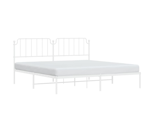 Estructura cama sin colchón con cabecero metal blanco 193x203cm