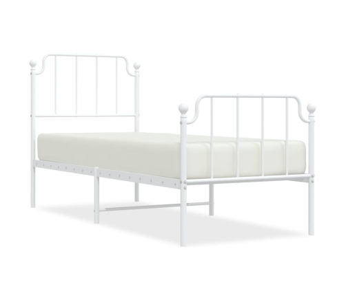 Estructura cama sin colchón con estribo metal blanco 75x190 cm