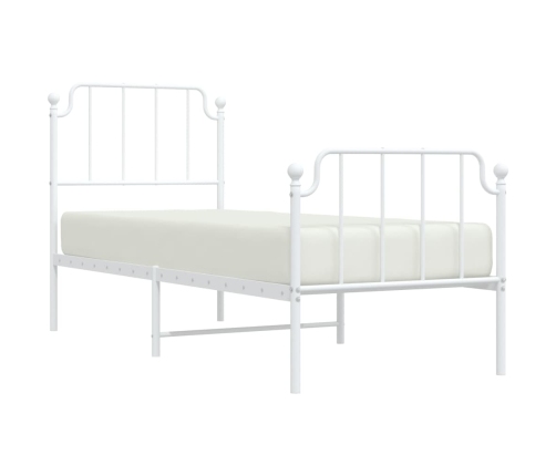 Estructura cama sin colchón con estribo metal blanco 75x190 cm