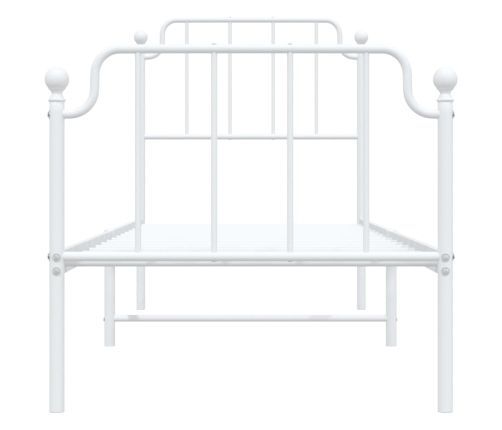 Estructura cama sin colchón con estribo metal blanco 75x190 cm