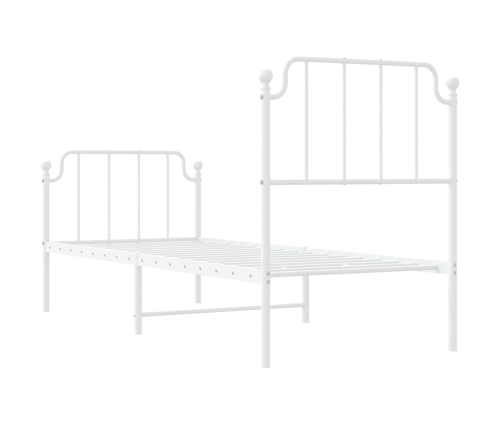 Estructura cama sin colchón con estribo metal blanco 75x190 cm