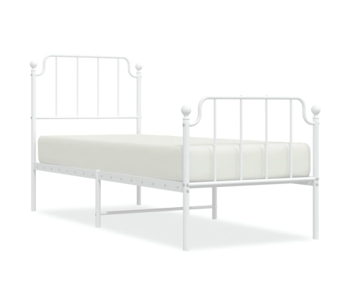 Estructura cama sin colchón con estribo metal blanco 80x200 cm