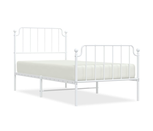 Estructura cama sin colchón con estribo metal blanco 90x190 cm