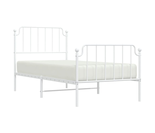 Estructura cama sin colchón con estribo metal blanco 90x190 cm