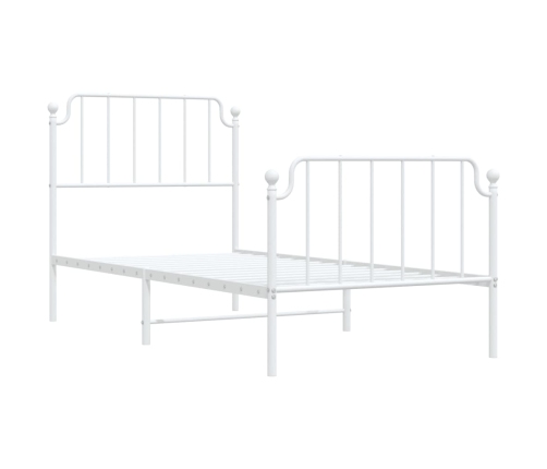 Estructura cama sin colchón con estribo metal blanco 90x190 cm