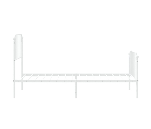 Estructura cama sin colchón con estribo metal blanco 90x190 cm