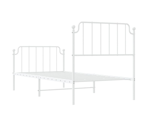 Estructura cama sin colchón con estribo metal blanco 90x190 cm