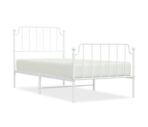 Estructura cama sin colchón con estribo metal blanco 90x200 cm